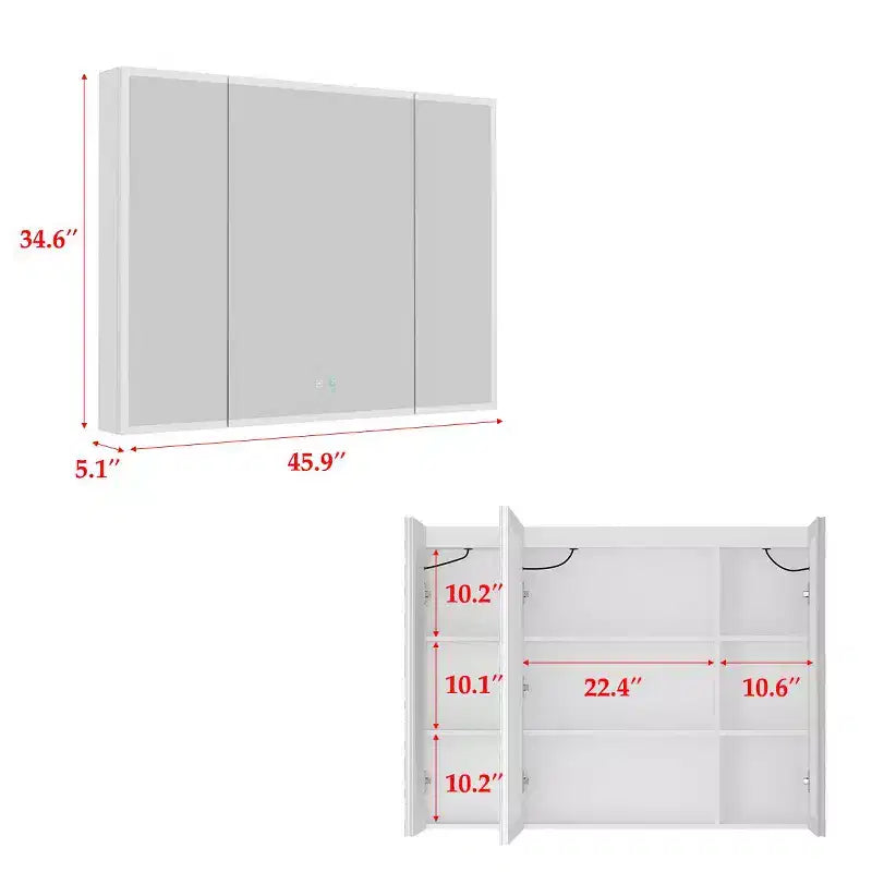 Famapy LED Lighted Medicine Cabinet: Defogging Function, Ample StorageAdjustable Lighting  Elevate Bathroom Style