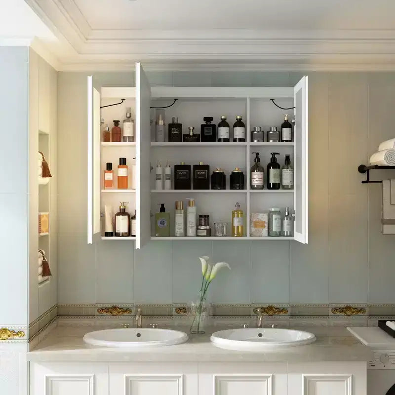 Famapy LED Lighted Medicine Cabinet: Defogging Function, Ample StorageAdjustable Lighting  Elevate Bathroom Style