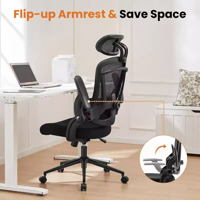 Okak High-Back Ergonomic Office Chair with Adjustable Lumbar Support, Gaming Chair with Mesh Headrest, Computer Chair for Home, Office