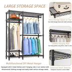 114 Garment Rack Wall Mounted Clothes Rack, 1000 lbs Industrial Pipe Clothing Racks, Heavy Duty Storage Wardrobe Closet Kit Walk in Closet Systems