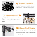 114 Garment Rack Wall Mounted Clothes Rack, 1000 lbs Industrial Pipe Clothing Racks, Heavy Duty Storage Wardrobe Closet Kit Walk in Closet Systems