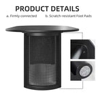 PexFix 79 Tavolo da Pranzo Ovale per 6-8 con Piano a Bordo Curvo e Base in Rattan Intrecciato Tavolo da Cucina Moderno Stile Rustico per Soggiorno Sala da Pranzo Nero