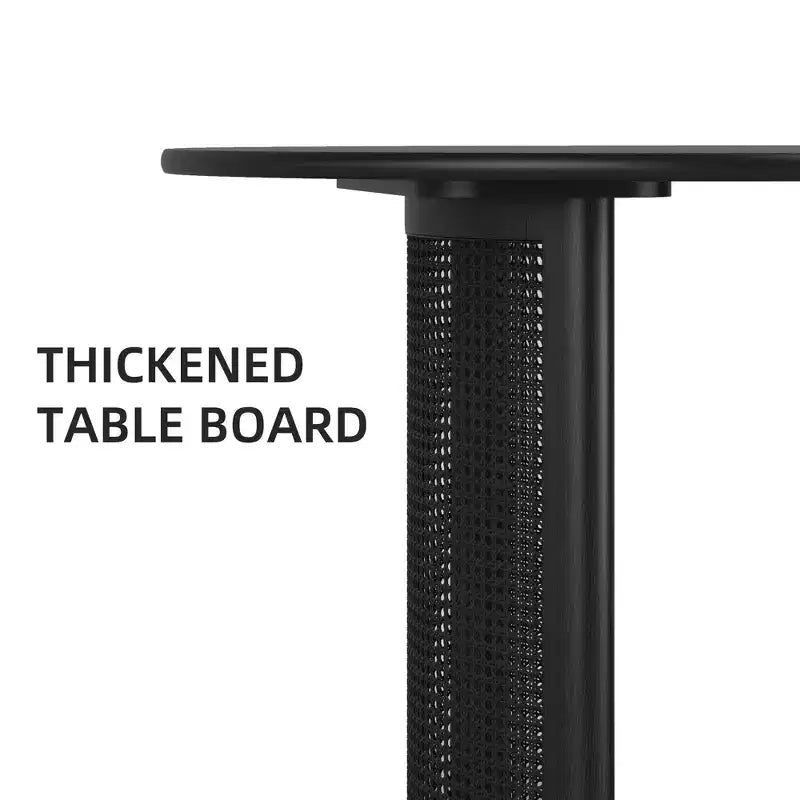 PexFix 79 Tavolo da Pranzo Ovale per 6-8 con Piano a Bordo Curvo e Base in Rattan Intrecciato Tavolo da Cucina Moderno Stile Rustico per Soggiorno Sala da Pranzo Nero