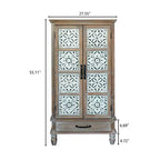 GDFStudio Elias Rustic 27.55'' Fir Wood Storage Sideboard Cabinet with 2 Doors and 1 Drawer