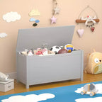 Whisen Kids Toy Box Storage, Utility Storage Cabinets with Safety Hinged Lid for Ages 2+, Quick Assembly