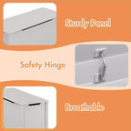 Whisen Kids Toy Box Storage, Utility Storage Cabinets with Safety Hinged Lid for Ages 2+, Quick Assembly