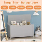 Whisen Kids Toy Box Storage, Utility Storage Cabinets with Safety Hinged Lid for Ages 2+, Quick Assembly
