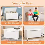 Whisen Kids Toy Box Storage, Utility Storage Cabinets with Safety Hinged Lid for Ages 2+, Quick Assembly