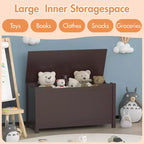 Whisen Kids Toy Box Storage, Utility Storage Cabinets with Safety Hinged Lid for Ages 2+, Quick Assembly