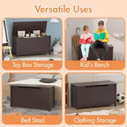 Whisen Kids Toy Box Storage, Utility Storage Cabinets with Safety Hinged Lid for Ages 2+, Quick Assembly