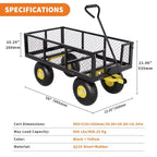 Carrello in acciaio per impieghi gravosi con maniglia girevole a 180° versatile, sponde rimovibili e ruote da 10 pollici per l'uso in cucina o in giardino