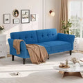 Futon Sofa Bed, Convertible Sofa Bed with Adjustable Backrest and Armrests, Modern Futon Double Sofa Bed for Living Room Bedroom Apartment