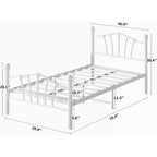Twin Size Metal Platform Bed Frame with Headboard and Footboard, Sturdy Slatted Support, 11.2 Underbed Storage, No Box Spring Required