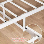 Twin Size Metal Platform Bed Frame with Headboard and Footboard, Sturdy Slatted Support, 11.2 Underbed Storage, No Box Spring Required