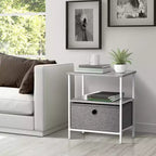 Sorbus 1 Drawers Nightstand with Shelf - Steel Frame, Wood Top & Easy Pull Fabric Bins - Perfect for Home, Bedroom, Office & College Dorm