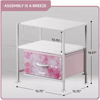 Sorbus 1 Drawers Nightstand with Shelf - Steel Frame, Wood Top & Easy Pull Fabric Bins - Perfect for Home, Bedroom, Office & College Dorm