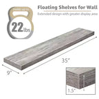 Confezione da 3 (35x9) mensole a muro lunghe Sorbus per camera da letto, arredamento, cucina, soggiorno - per trofei, cornici, libreria