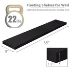 Confezione da 3 (35x9) mensole a muro lunghe Sorbus per camera da letto, arredamento, cucina, soggiorno - per trofei, cornici, libreria