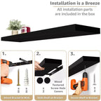 Confezione da 3 (35x9) mensole a muro lunghe Sorbus per camera da letto, arredamento, cucina, soggiorno - per trofei, cornici, libreria