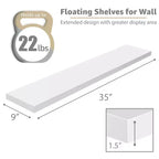 Confezione da 3 (35x9) mensole a muro lunghe Sorbus per camera da letto, arredamento, cucina, soggiorno - per trofei, cornici, libreria