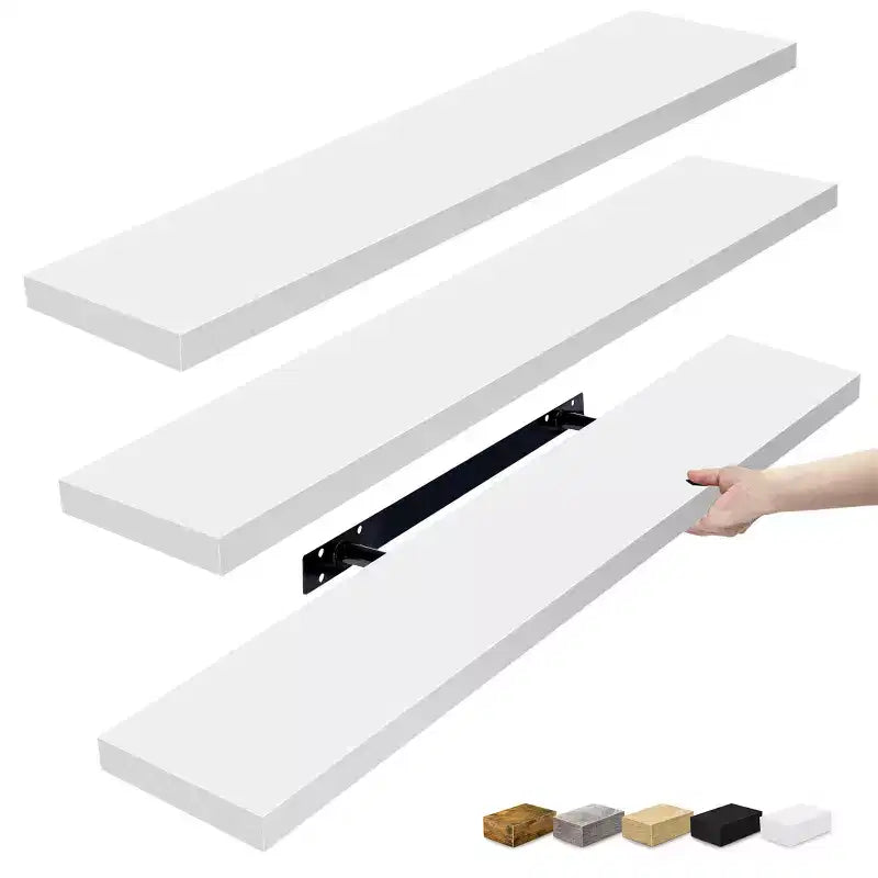 Confezione da 3 (35x9) mensole a muro lunghe Sorbus per camera da letto, arredamento, cucina, soggiorno - per trofei, cornici, libreria
