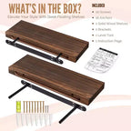 Sorbus 2 Pack 24 Solid Wood Floating Shelves - for Bathroom Decor, Books, Bedroom & Living Room