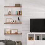 Sorbus 2 Pack 24 Solid Wood Floating Shelves - for Bathroom Decor, Books, Bedroom & Living Room