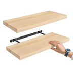Sorbus 2 Pack 24 Solid Wood Floating Shelves - for Bathroom Decor, Books, Bedroom & Living Room