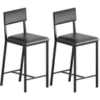 GustoWave Dining High Chairs Set of 2, Upholstered PU Dining Chairs Curved Backrest, Modern Dining Room Kitchen Chairs