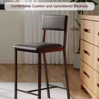 GustoWave Dining High Chairs Set of 2, Upholstered PU Dining Chairs Curved Backrest, Modern Dining Room Kitchen Chairs