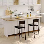 GustoWave Dining High Chairs Set of 2, Upholstered PU Dining Chairs Curved Backrest, Modern Dining Room Kitchen Chairs