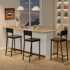 GustoWave Dining High Chairs Set of 2, Upholstered PU Dining Chairs Curved Backrest, Modern Dining Room Kitchen Chairs