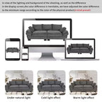 Clihome 85.4 Modern Curved Corduroy Fabric Couch Sofa,Back Upholstered Couch with 2 Decorative Throw Pillows