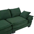Clihome 85.4 Modern Curved Corduroy Fabric Couch Sofa,Back Upholstered Couch with 2 Decorative Throw Pillows