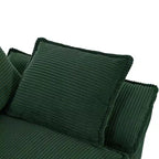 Clihome 85.4 Modern Curved Corduroy Fabric Couch Sofa,Back Upholstered Couch with 2 Decorative Throw Pillows