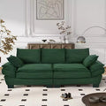 Clihome 85.4 Modern Curved Corduroy Fabric Couch Sofa,Back Upholstered Couch with 2 Decorative Throw Pillows