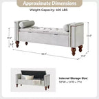 Antonia Storage Bench with Two Circular Pillows and Solid Wood Legs|ART OF LIVING DESIGNS