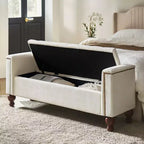 Antonia Storage Bench with Two Circular Pillows and Solid Wood Legs|ART OF LIVING DESIGNS