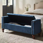Antonia Storage Bench with Two Circular Pillows and Solid Wood Legs|ART OF LIVING DESIGNS
