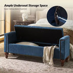Antonia Storage Bench with Two Circular Pillows and Solid Wood Legs|ART OF LIVING DESIGNS