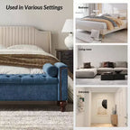 Antonia Storage Bench with Two Circular Pillows and Solid Wood Legs|ART OF LIVING DESIGNS