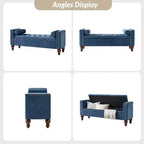 Antonia Storage Bench with Two Circular Pillows and Solid Wood Legs|ART OF LIVING DESIGNS
