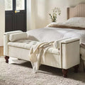 Antonia Storage Bench with Two Circular Pillows and Solid Wood Legs|ART OF LIVING DESIGNS