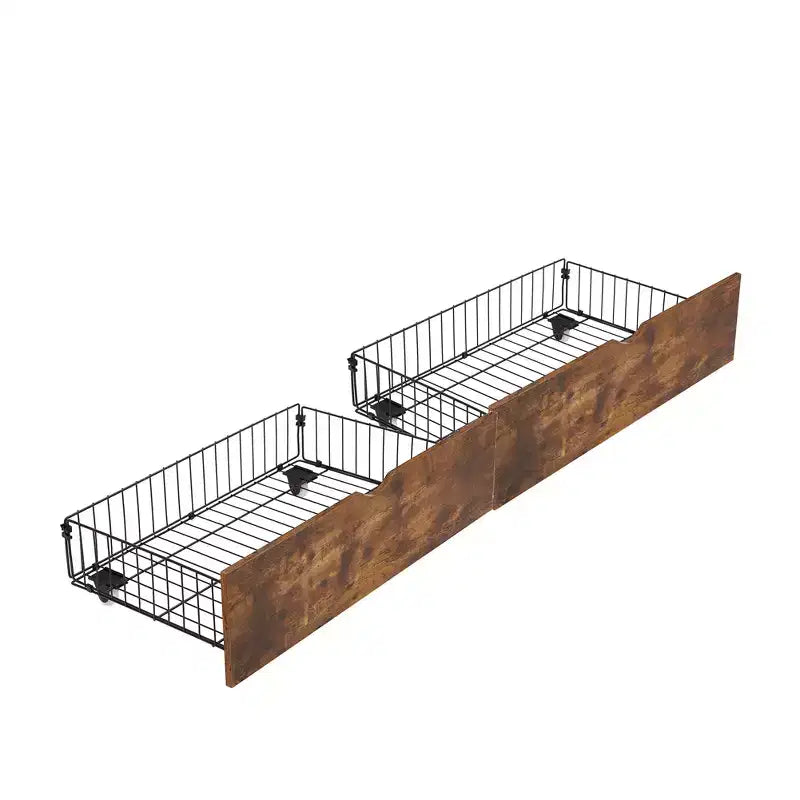 Confezione da 2 contenitori salvaspazio sotto il letto con ruote, contenitori salvaspazio sotto il letto per letto king size, struttura in metallo