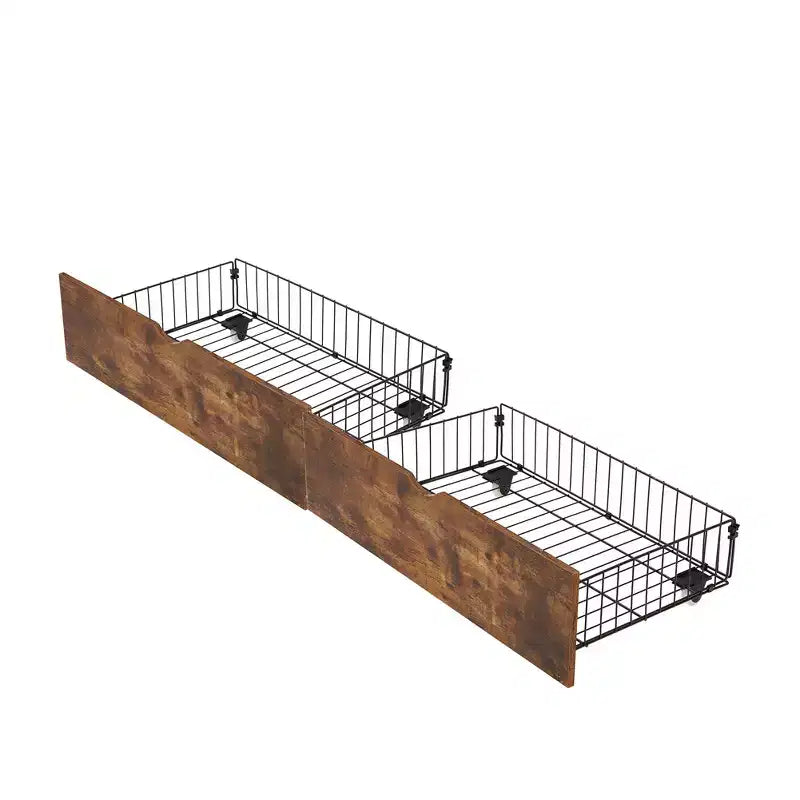 Confezione da 2 contenitori salvaspazio sotto il letto con ruote, contenitori salvaspazio sotto il letto per letto king size, struttura in metallo