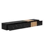 Modern TV Stand for Up to 88 TVs, Walnut & Marble Finish, 4-Drawer Media Console for Living Room