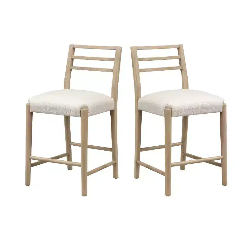 Sgabelli da bancone Christopher Knight Home Aranda in legno di Hevea con schienale a pioli (set di 2)