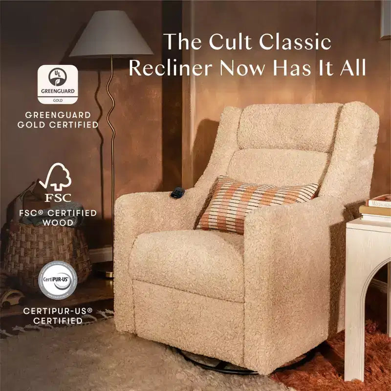 Babyletto Kiwi Deluxe Power Recliner and Swivel Glider with Heat and Massage