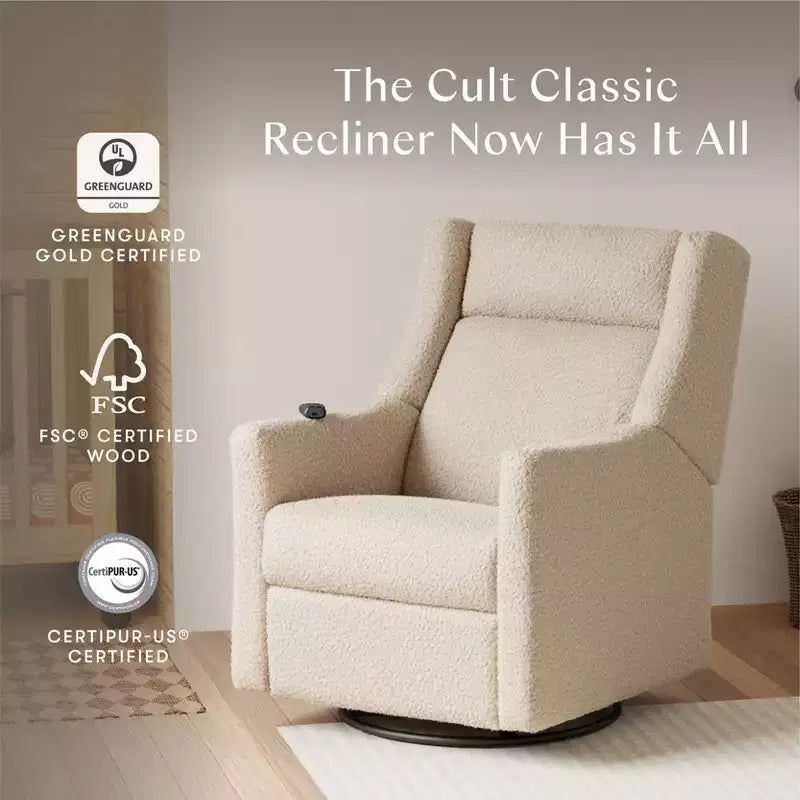Babyletto Kiwi Deluxe Power Recliner and Swivel Glider with Heat and Massage