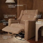 Babyletto Kiwi Deluxe Power Recliner and Swivel Glider with Heat and Massage